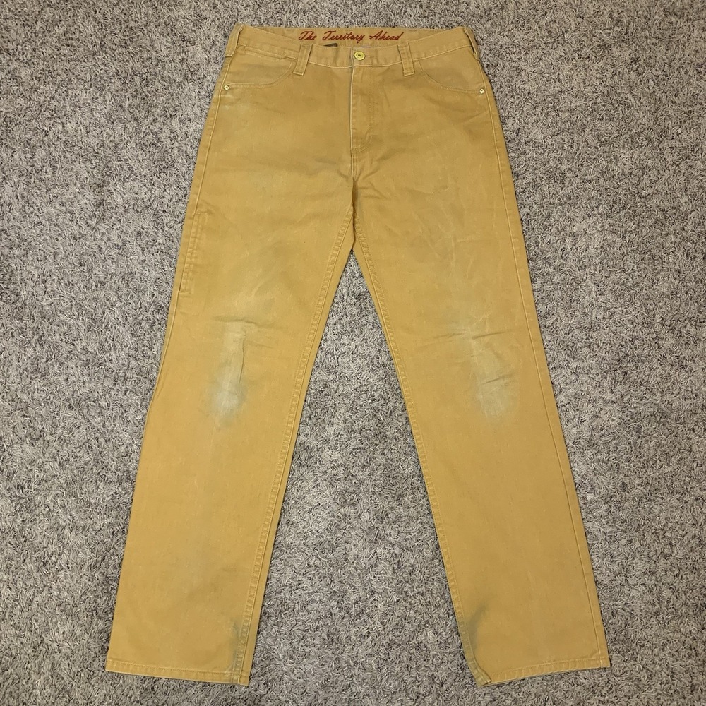 Vintage The Territory Ahead Pants Mens 32x34 (Fits 34x33) Khaki Tan Jeans Denim
